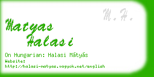 matyas halasi business card