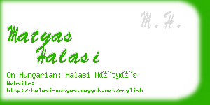 matyas halasi business card